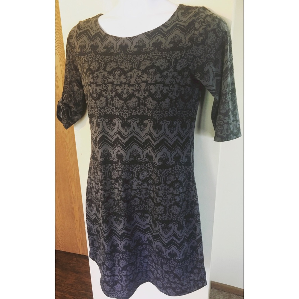 Soybu Black/Gray Patterned Women’s Casual Dress